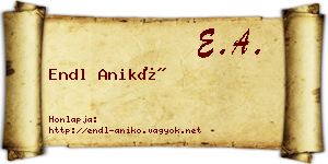 Endl Anikó névjegykártya